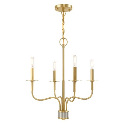 Livex Lighting Lisbon 4 - Light Chandelier in  Satin Brass