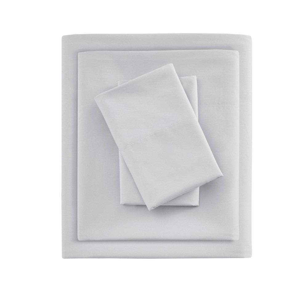 Photos - Bed Linen Full Smart Cool Microfiber Sheet Set Light Gray