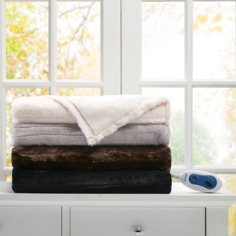 Duke Faux Fur Electric Heated Throw Blanket - Beautyrest, 5 of 9