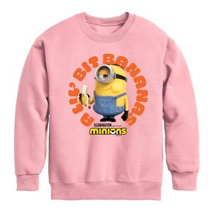 Boys' - Despicable Me Minions - A Lil Bit Bananas Graphic Long Sleeve Fleece Sweatshirt - 1 of 3