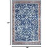 Medallion Floral Rug,Vintage Distressed Low-Pile Non-Slip Indoor Carpet, Machine Washable Area Rug for Home, Office & Bedroom Decor - 2 of 4