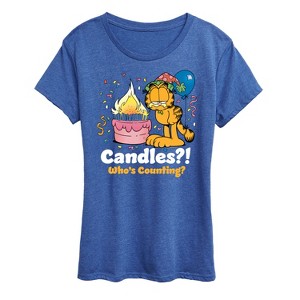 Women's - Garfield - Candles Who's Counting Short Sleeve Graphic T-Shirt - 1 of 4