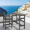 Hyleory 60" Long Counter Height Outdoor Dining Table, Patio Rectangle HDPE Bar Table for Bar Stools - 3 of 4