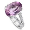 Pompeii3 4 3/4Ct Amethyst Diamond Split Shank Engagement Ring 14k White or Yellow Gold - 3 of 4