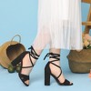 Perphy Women's Strappy Chunky Heels Lace Up Open Toe Sandal - 4 of 4