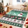 Christmas Runner Rug – Washable, Non-Slip, Santa & Reindeer Print, Low Pile, Foldable Carpet for Hallway, Kitchen, Bedside - 3 of 4
