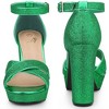 Perphy Women's Glitter Crisscross Strap Chunky Platform Heels - 2 of 4