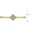 EVERLY JEWELRY | Sterling Silver 0.29 CT TGW 4 leaf clover Cubic Zirconia stretch 3mm flat omega Bangle - 2 of 4