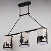 VAXCEL Acadia 3L Bronze Rustic Linear Chandelier Island Pendant Light Fixture Bear and Tree - 4 of 4