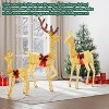 JIONJOY 3-Piece Lighted Christmas Deer Family Set – 5.3Ft Large Standing Reindeer, Holiday Decoration, Gold Fabric, Includes Stakes & Zip Ties - 4 of 4