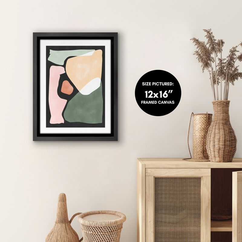 Americanflat - Mid Century Modern Geometric Pink And Green 1 by The Print Republic Floating Canvas Frame - Modern Wall Art Decor, 4 of 7