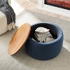 CAVINAS Round Plastic Storage Ottoman Bench Can Work as End Table,Upholstered Storage Ottoman,Storage Benches for Living Room,Bedroom - 2 of 4
