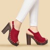 Allegra K Women's Open Toe Buckle Strap Slingback Platform Chunky Heel Sandals - 2 of 4