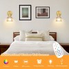 DAKAFUL Vintage Wall Lights with Tulip Glass Shade,Remote-Controlled,Decorative Wall Sconce for Bedroom/Bathroom/Living Room(Amber&Gold) - 4 of 4
