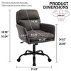 QingMoon PU Leather Office Desk Chair, 360° Swivel Computer Chair, Modern Ergonomic Armchair with Square Mid-Back for Conference, Study Room - 4 of 4