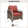 EAGLE PEAK Patio Chair Curved Armrest, Rattan Patio Furniture, 2 Chairs - 3 of 4