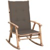 vidaXL Rocking Chair with Cushion Patio Sun Lounger Seating Furniture Bamboo - Taupe 47.2" x 19.7" x 1.6" - 2 of 4