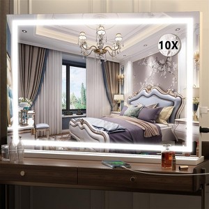 Vanity Mirror with Lights, LED Makeup Mirror with Dimmable 3 Color Modes, Touch Screen Control, Square White Design - 1 of 4