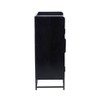 Gordon 2-Door 4 Shelf 1 Drawer Bar Cabinet Black Finish and Natural Cane - Powell: Midcentury, Marble Top, Wine Glass Racks - 4 of 4