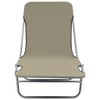 vidaXL 2x Folding Sun Lounger Steel and Fabric Garden Lounge Seat - Taupe - 4 of 4