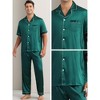 INSPIRE CHIC Men's 2 Pack Satin Pajamas Sets Classic Short Sleeve Sleepwear - 4 of 4