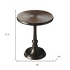 HomeRoots 22" Bronze Metal Round Pedestal End Table - 3 of 4