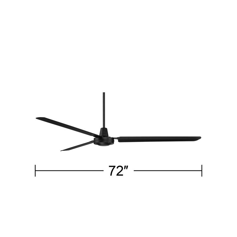 72" Casa Vieja Modern Contemporary Large 3 Blade Outdoor Ceiling Fan Matte Black Damp Rated for Patio Exterior House Porch Gazebo, 4 of 9