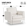 Zeus & Ruta 30" W Round Modern Accent Chair Fabric Armchair - 3 of 4