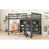 Full Size Loft Bed with 8 Open Storage Shelves and Built-in Ladder - 4 of 4