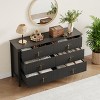 6 Drawers Fluted Dresser for Bedroom, 54" White Dresser TV Stand, Modern Chest of Drawers, Wood Drawer Clothes Storage Organizer Cabinet for Bedroom - 3 of 4