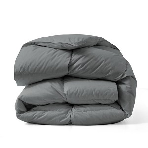 Peace Nest 100% Cotton White Goose Down Comforter Pleated Fluffy Feather Comforter Duvet Insert with Corner Tabs for All Seasons, Gray - 1 of 4