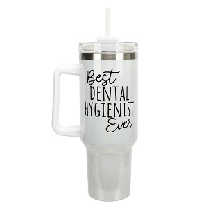 Elanze Designs Best Dental Hygienist Ever Career 40 oz. Stainless Steel, Large Water Bottle Coffee Mug, Spill & Leak Resistant, Thermal Travel Tumbler - 1 of 1