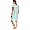 YafeMarte Women’s Short Sleeve Soft Cotton Blend Knit with Lace Trim and Embroidered Yoke and Satin Bow Nightgown - 3 of 4