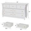 Jojoka 6/7-Drawer Dresser with Curved Legs and Rattan Accents, Freestanding Storage Cabinet for Bedroom, Living Room, Entryway, or Balcony - 2 of 4