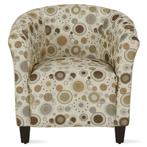 Popper Accent Chair Abstract Circular Pattern Beige - Dorel Living