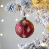NAYSAYE Party Decoration and Accessories Set of 6 Glass Christmas Ball Ornament for Holiday Celebration, Red, 3.9"*3.9"*0.09" - 2 of 4