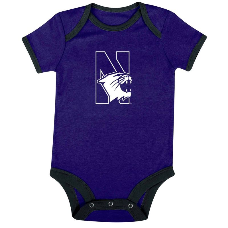 NCAA Northwestern Wildcats Infant 3pk Bodysuit, 2 of 5