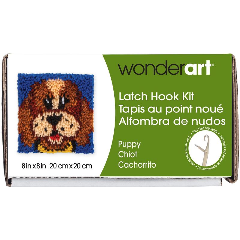 Wonderart Latch Hook Kit 8"X8"-Puppy, 1 of 5