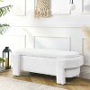 51" Chenille Storage Bench,Upholstered Storage Ottoman Bench,End of Bed Storage Bench with Safety Hinge,Large Storage Ottoman Bench-Maison Boucle - 2 of 4