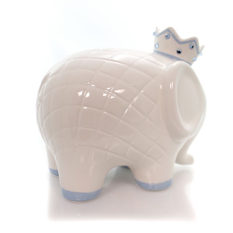 Child To Cherish 7.75 In White/Blue Coco Elephant Bank Baby Hand Painted Decorative Banks, 3 of 5