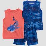 Carter's Just One You®️ Toddler Boys' 3pc Whale Pajama Set - Blue/Orange 12M