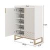 Lirago White 5-Tier Shoe Cabinet E1 MDF Metal Frame 29.52x13.78x41.34 Holds 20 Pairs Shoes Storage Organizer - 3 of 4