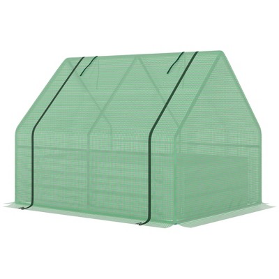 Green Steel Raised Garden Bed with Mini Greenhouse Cover