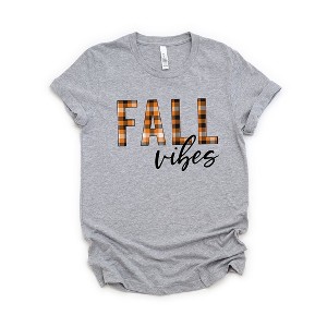 Simply Sage Market Women's Fall Vibes Plaid Short Sleeve Graphic Tee - 1 of 4