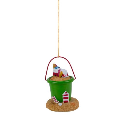 Beachcombers Bucket with Surfer Van Christmas Xmas Ornament