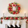 Christmas Garland with Pinecones, Red Green 6FT Pre-Lit Holiday Garland, LED Lights for Mantel & Staircase Decor - 4 of 4