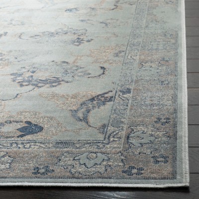 Light Blue Vintage Viscose Area Rug 6'7" x 9'2"