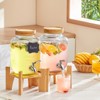VEVOR Beverage Dispenser, 1 Gallon Drink Dispensers for Parties,2PC, Glass Juice Dispenser with Stand, Stainless Steel Spigot - 2 of 4