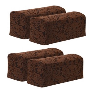 Unique Bargains Anti-Slip Stretch Jacquard Couch Arm Slipcovers 4 Pcs - 1 of 4