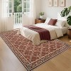 Washable Runner Rug - Modern Floral Vine Non-Slip Kitchen Entryway Carpet Stain Resistant Low Pile Floor Cover for Bathroom - 2 of 4